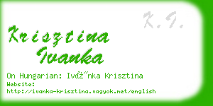 krisztina ivanka business card